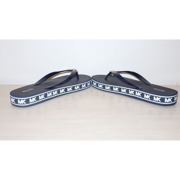 Michael Kors RX22C Women's Sz 11 Dark Navy "MK" Eva Sole Flip Flop Sandals $150 - Picture 8 of 8